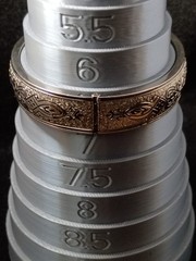 BB Binder Brothers Sterling Hinged Bangle Bracelet Etched Ornate w/ safety chain