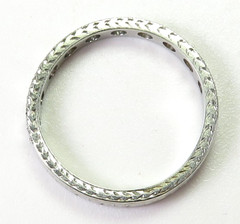 Antique Art Deco Diamond Wedding Band 17K White Gold EGL USA Ring Size 7.25 UK-O