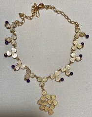 AUTHENTIC SWOBODA SET OF NECKLACE, EARRINGS~ ROSE QUARTZ, AMETHYST