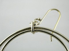 BR Banana Republic Sterling Silver Double Circle Hook Earrings 925 7.8g 2.25 In