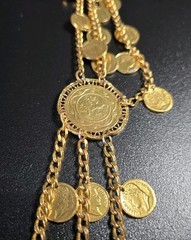 Vintage Mid-Century Victorian Revival Coin Necklace