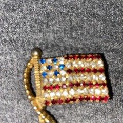 Vintage Flag Brooch 4th of July Jewelry Patriotic Pin