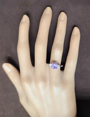 Vintage 14K White Gold Engagement ring 1.81ct.Natural Lavender Purple Sapphire