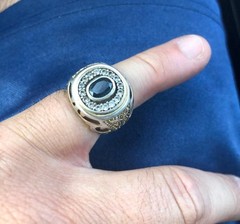 Vintage Silver Ring Celtic 8.23g Sapphire Stone Anchor Hallmark Rare