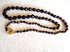 Hattie Carnegie GRADUATING TOPAZ AUSTRIAN CRYSTAL BEAD NECKLACE Vintage