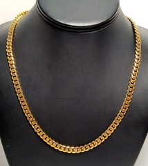 Wonderful 20″ Vint Genuine 18kgp Heavy Gold Plate Chain Link Necklace 5.7mm wide