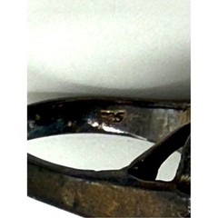 Vintage Sterling Silver Gunmetal Bow tie Pavé Dome Cocktail Ring