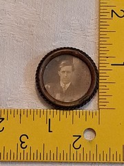 Antique Victorian Photo Mourning/Sweetheart Celluloid Brooch Pin C Clasp