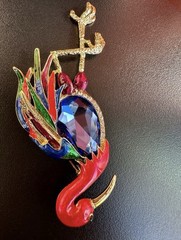 Multicolor Enamel Color Flamingo Brooch