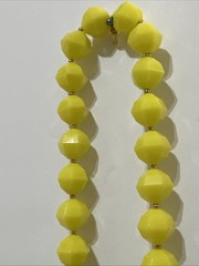 Vintage Kate Spade Faceted Beaded Necklace 32” in Bright Yellow Cut To The Chase