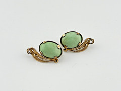 Vintage Designer Sorrento Sterling 925 Silver Green Turquoise Clip On Earrings