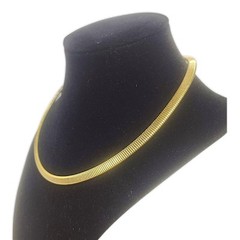 Vintage Gold Tone Omega Snake Chain Necklace 16.5 Inches