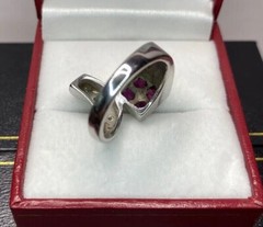 Square Cut Bypass Art Deco Style Ring 2 Ct Lab Created Ruby 14k White Gold Over
