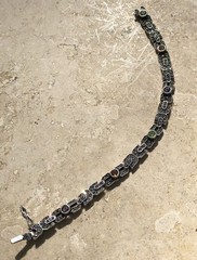 🌝✨STACKABLE Vintage STERLING SILVER MULTI Color GEMSTONE 💎 MARCASITE Bracelet✨