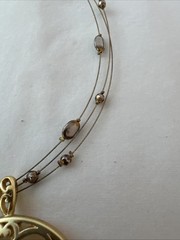 Statement Matte Gold 1990s 2000s y2k Round gold Amulet wire choker VTG Necklace