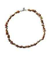 Vintage 1970 Peach Sunstone Gemstone Chip Choker Necklace Natural Stone Organic