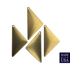 1 Hole Raw Brass Triangle Pendant Findings 25×12 (8) mtl447A