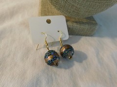 Murano Art Glass Beaded Necklace and Earrings Vintage Set
