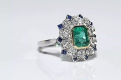 Art Deco Vintage Lab Created Diamond Woman’s Engagement Wedding Ring 925 Silver