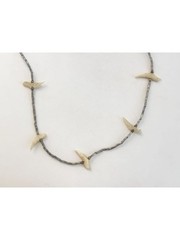 Mother of Pearl Accented Clip Fetish Sterling Silver 925 Vintage Necklace – 15″