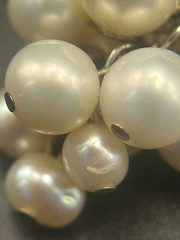 Vintage Japanese Genuine Freshwater Pearl Grape Cluster Pendant White Pearl 1.5″