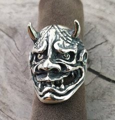 Ring Devil Silver 925 Jewelry Men’s Gothic Mask Sterling Satyr Custom Made Rare