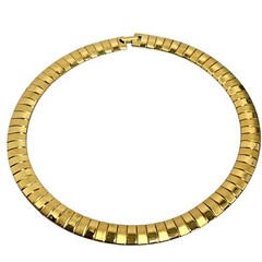 Gold panel chain necklace collar choker retro 1980’s runway career vintage chic