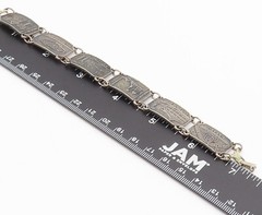 BMCO 925 Silver Vintage Antique Carved Landscape Bahamas Bracelet BT10096