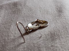 Vintage SU Thailand Sterling Silver Unique Shape Heart Pierced Earrings.