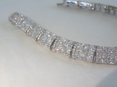 Vera Wang Sterling Silver 925 2 Row CZ Tennis Bracelet Fits 7.5″