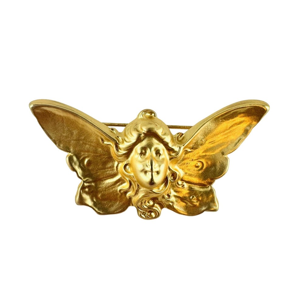 Angel Fairy Gold Tone Brooch