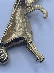 Vintage Marcel Boucher goldtone boxer dog pin brooch