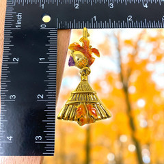 Vintage 1960’s Fall Autumn Brooch Pin Acorn Oak Leaf Rake Harvest Gift Box