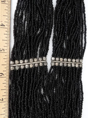 Vtg Handmade Native American Multi Strand White/Black seed Bead Necklace 27″