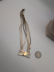 Vintage Monet Priscilla 3 Strand Gold Tone Necklace “Slider” Bow Bolo 17 inches