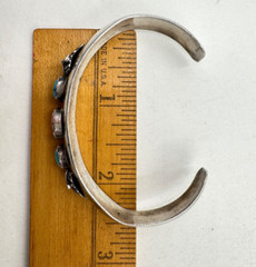 CARLISLE JEWELRY ALBUQUERQUE NM STERLING SILVER BRACELET CORAL TURQUOISE OLD RAR