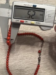 Vintage 5mm Italian Red Coral Necklace 16” + 2” Ext = 18” Sterling Silver Clasp