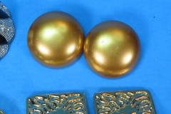 Gold Tone Clip on Earrings Lot of (4) Rhinestones