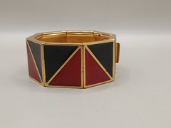 as is Vintage YSL Yves Saint Laurent Enamel Cuff Bracelet 6.7″