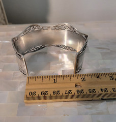 Antique 1898 M&C Edinburgh Sterling Silver Hallmarked Cuff Bracelet 26.8 gr