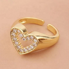 0.24TCW Round Cut White Moissanite Heart Shaped Band Ring In 10K Yellow Gold FN
