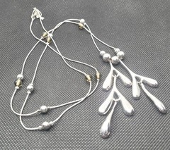 Vintage Silver Tone Chain Necklace 32in. Pedant
