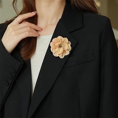7cm Flanged Fabric Flower Brooch Pin for Women Girls Cute Handmade Rhinestone…