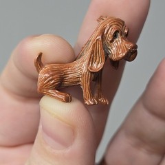Vintage Gerry’s Dog Puppy Hound Enamel Brooch Scarf Pin Dog
