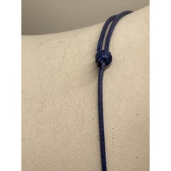 Blue White Porcelain Pendant 20″ Cord Adjustable Necklace Hand Painted