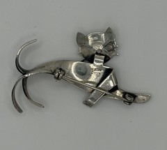 Vintage Beaucraft Sterling Silver Kitty Cat Pin, Good Condition