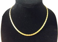 Vintage Gold-Filled Curb Chain Necklace 18 in Spring Ring Closure No Stone