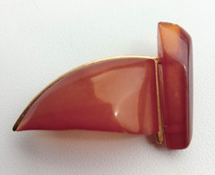 Vintage Soviet Amber Brooch. Sailboat. Kaliningrad. Made in USSR