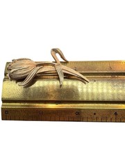 Vintage Crown Trifari Tulip Brooch Pin Brushed Gold Trifarium 50s 60s Figural A4