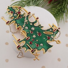 Vintage Rare MMA Met Museum of Art Draped Garland Christmas Tree Pin Brooch